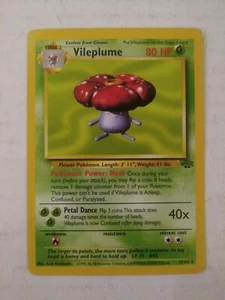 VINTAGE RARE VILEPLUME POKEMON TRADING CARD 31/64 JUNGLE SET - EVOLVES GLOOM - Picture 1 of 2