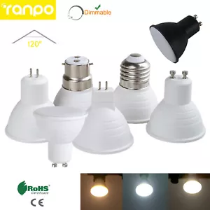 120 Degree Dimmable 7W GU10 MR16 GU5.3 E27 B22 LED Spotlight Bulbs White Lamp BC - Picture 1 of 16