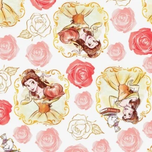 Disney Princess Bella Framed Beauty Beast Sewing Quilting Cotton Fabric 1/2 Yard - Picture 1 of 1