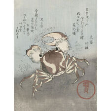 Kunisada Utagawa Crab Walking Japanese Woodcut XL Wall Art Canvas Print