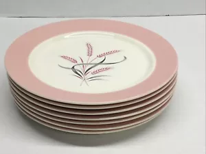 Vintage Homer Laughlin Pink Radiance 9" Plate Set Of 7 - Picture 1 of 7