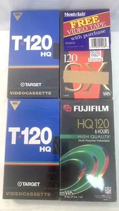 1- Fuji Film, 1- JVC, 2 -Target VHS Blank Video Tapes NEW - Picture 1 of 3