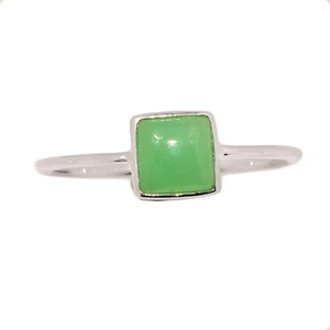 Natural Chrysoprase - Australia 925 Sterling Silver Ring Jewelry s.5.5 CR74591 - Picture 1 of 1