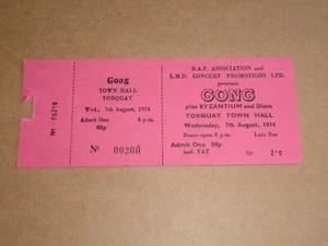 Gong 1974 complete Concert Ticket (Byzantium) - Imagen 1 de 1