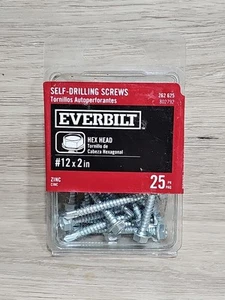 (25-Pk) Everbilt Hex Head Sheet Metal Screws #12 X 2"  - Picture 1 of 2