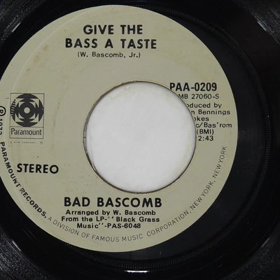 BAD BASCOMB Bo Diddley / Give The Bass A Taste PARAMOUNT PAA-0209 VG- 45 1973 7" - Image 1 of 4