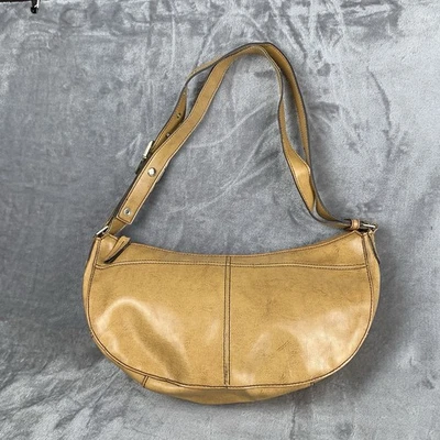 Kenneth Cole Reaction Crescent Shoulder Bag Womens Tan Faux Leather Purse  - Image 1 of 4