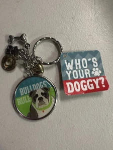 Bulldog - Portachiavi per cani con peso di "Chi è il tuo cane?" - Foto 1 di 3
