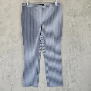 Theory Pants Womens Size 6 Blue Plaid Classic Skinny Ankle Pant Stretch Viscose - Picture 1 of 12