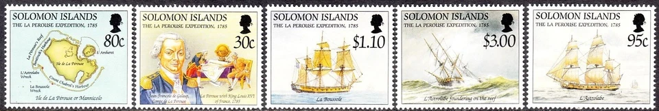 Mapa expedición Islas Salomón 1994 barcos Perouse Foto 1 de 1