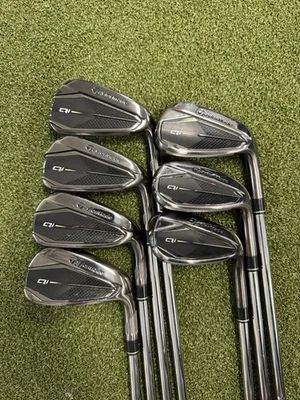 TaylorMade Qi Gunmetal Irons 5-PW,AW Dynamic Gold S300 Stiff Flex Nice RH - Image 1 of 4