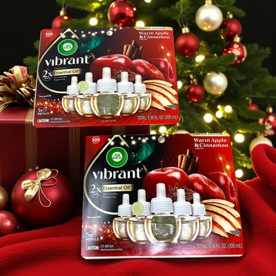 Lot 2 x Air Wick Vibrant Essential Oil Refills Warm Apple & Cinnamon 5 ct Each - Image 1 of 4