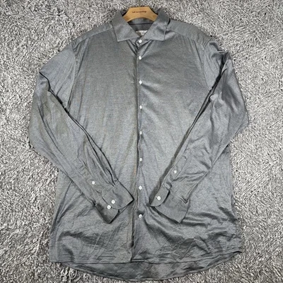 Camisa de vestir contemporánea Eton para hombre 46 - cuello 18 gris abotonada manga larga Foto 1 de 4