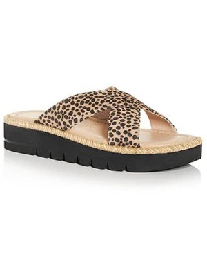 STUART WEITZMAN Womens Beige 1/2" Platform Roza Wedge Slip On Slide Sandals 9 B - Image 1 of 4