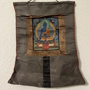 Thangka Painting of The Medicine Buddha Thangka Painting - Picture 1 of 4