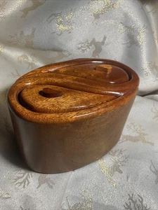 Caja de madera vintage de 2 dibujos, Juliet Bridewell, Cornwall, 1998, hermosa calidad - Imagen 1 de 24