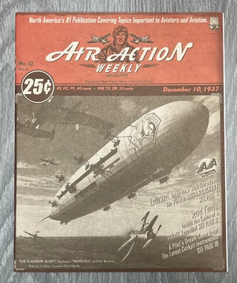Vintage Air Action Weekly Magazine December 10 1937 Aviation Zeppelin Microsoft - Image 1 of 4