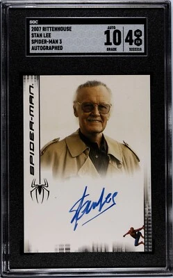 Stan Lee Firmado 2007 Rittenhouse Spider-Man 3 En Tarjeta Automático - Calificación SGC 4/10 Automático Foto 1 de 2