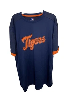Detroit Tigers L Blue Moisture Wicking Performance Shirt Genuine Merchandise NWT - Picture 1 of 7