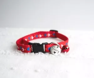 Personalisiertes Katzenhalsband mit Glocke und Namensschild, Herzkatzenhalsband - Bild 1 von 11
