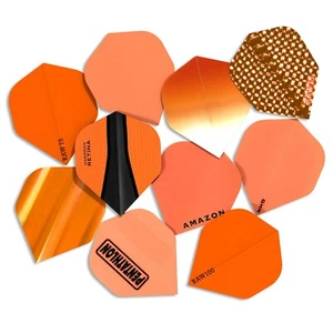 30 freccette arancioni semplici voli (10 set) forma standard assortite marche miste - Foto 1 di 1