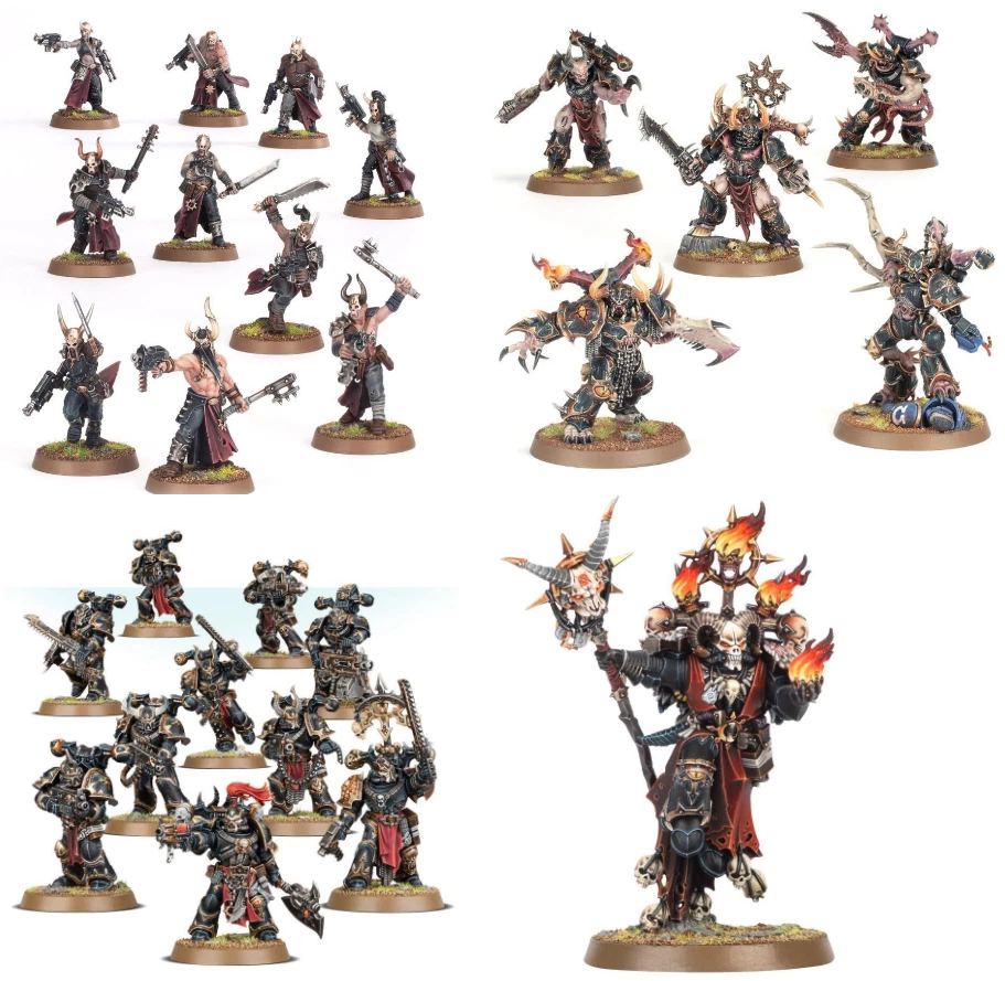 GAMES WORKSHOP Warhammer 40k Chaos Space Marine, Possessed, Cultists, Master. Squad, Prince