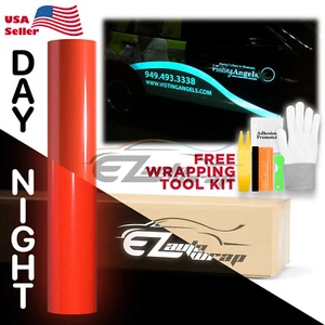 【Reflective】 Red Car Vinyl Wrap Sticker Decal Graphic Sign Adhesive Sheet Film - Picture 1 of 12