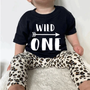First Birthday Top Vest TShirt 1st Baby Boys Girls Outfit Wild One - Picture 1 of 3