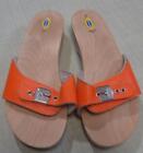 Vtg Dr Scholls Original Wooden Exercise Sandals Orange Size 9 Italy Made