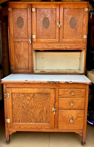 Oak Sellers Hoosier Cabinet Cover