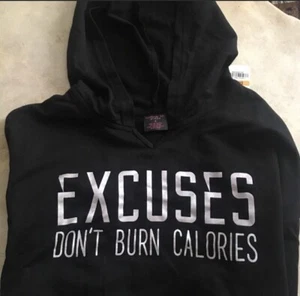 Material Girl Damen Jrs.? Hoodie Sweatshirt Excuses Don’t Burn Calories "Neu - Bild 1 von 13