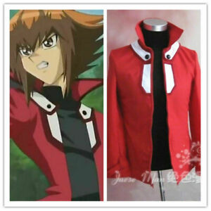 Yu-Gi-Oh! GX Jaden Yuki Red Jacket Coat Top Cosplay Costume Custom 