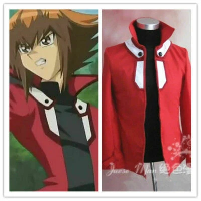 Yu-Gi-Oh! GX Jaden Yuki Red Jacket Coat Top Cosplay Costume Custom Made - Image 1 of 4