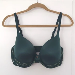Sujetador con aros Victoria's Secret forrado cobertura perfecta verde dorado 36 DDD - Imagen 1 de 12