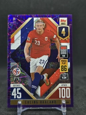 2022 Topps Match Attax 101 UEFA Road to Finals ERLING HAALAND Purple #CD-4! - Image 1 of 2