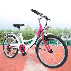 20 Zoll 6-Gang Kinder Mädchen Fahrrad Kinderrad Citybike Rosa Kinderfahrrad Neu - Bild 1 von 17