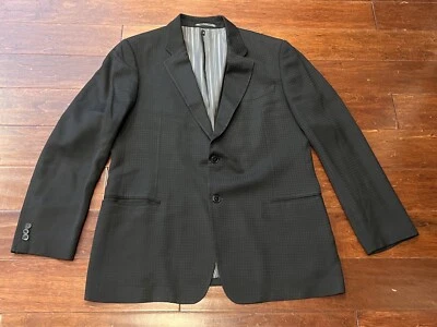 Abrigo deportivo de lana Armani Collezioni negro a cuadros a cuadros para hombre 44 R traje chaqueta blazer Foto 1 de 4