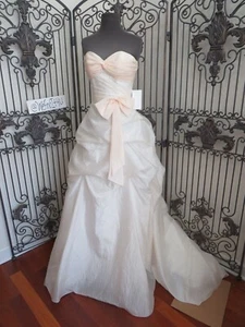 P130 COSMOBELLA   SZ 6 IV PEACH  FORMAL $599 WEDDING DRESS GOWN - Picture 1 of 15