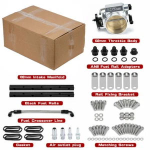 Colector de admisión de alto perfil de aluminio 102 mm y cuerpo de acelerador para LS1 LS2 LS6 plateado - Imagen 1 de 10
