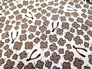 Lucky Clover Wishbone Cotton Stretch Jersey Knit Fabric By the Yard - Picture 1 of 2