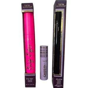 NEW Tarte Eye Makeup Lot Big Ego Mascara Black Eyeliner - Picture 1 of 5
