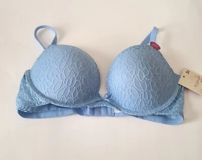 Sujetador push-up de encaje convertible Juniors SO Intimates 34C azul acolchado nuevo con etiquetas Foto 1 de 4
