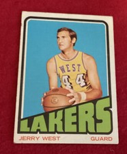 1972 basketball Card # 75 Jerry West  L A Lakers Trading Card 
