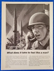 1963 VINTAGE U.S. ARMY RECRUITMENT COMBAT ARMS + 150 MORE JOBS CLASSIC PRINT AD - Picture 1 of 1