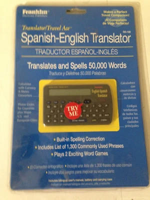 FRANKLIN TES-100 English-Spanish translator travel ace new in package works - Image 1 of 4