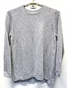 J. Jill Suéter Mujer Talla L Gris Metálico Mangas Largas Tejido Túnica Suéter Cóctel - Imagen 1 de 16