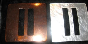 2 HUGE Vintage Buckles White Pearlized & Amber Lucite Plastic Belt Sash Buckles - Picture 1 of 3