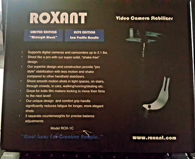 ROXANT VIDEO CAMERA STABILIZER MIDNIGHT BLACK LOW PROFILE HANDLE - NIB - Image 1 of 4