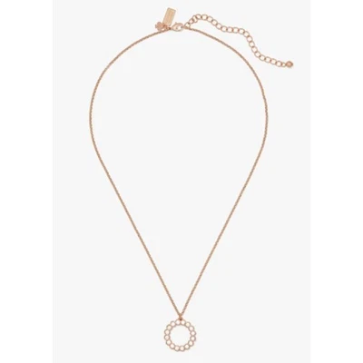 Mini Collar Colgante Kate Spade Círculo Completo Chapado en Oro Rosa Acento Cristal Usado en Excelente Condición Foto 1 de 4