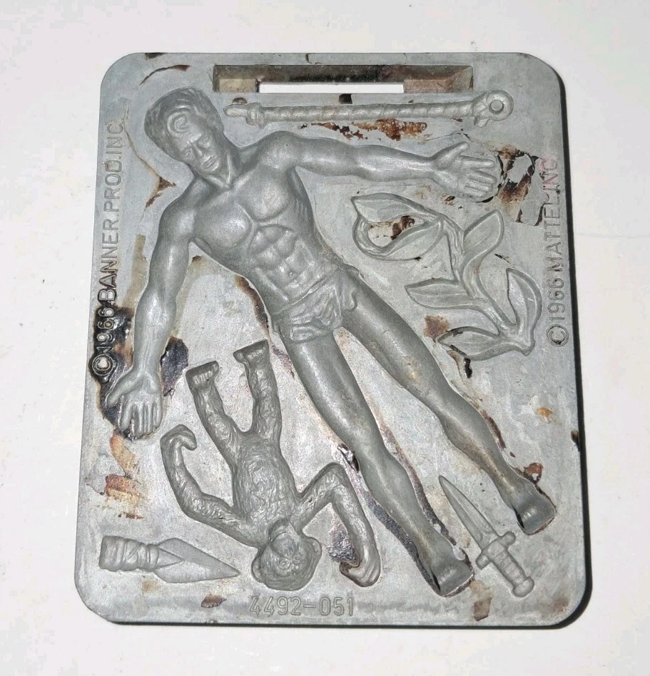 Molde de metal Tarzán 1966 Mattel Thingmaker con guepardo - Espeluznante fabricante de orugas Foto 1 de 3